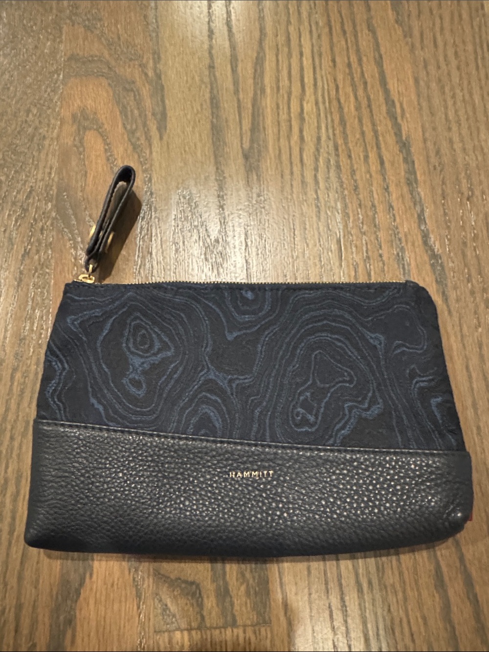Hammitt Navy Patterned Leather clutch